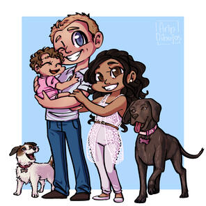 5 personajes - Fondo Simple